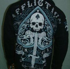 , HOODIE - AFFLICTION: DEATH SPADE Reversible.