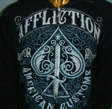 , HOODIE - AFFLICTION: DEATH SPADE Reversible.