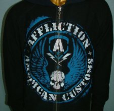 , HOODIE - AFFLICTION: DEATH SPADE Reversible.