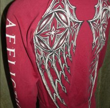 , HOODIE - AFFLICTION: Skeleton Wings.